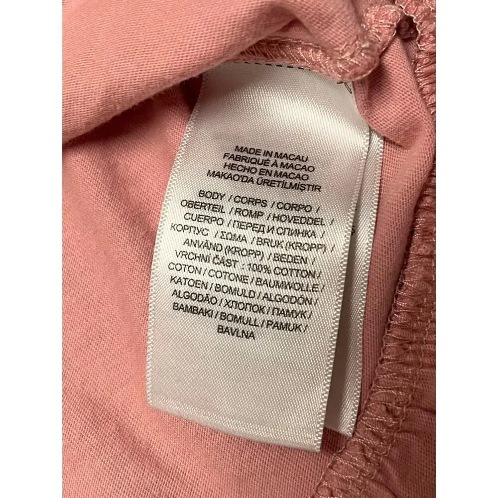 Polo Ralph Lauren Girls M 8-10 Pink Polo Bear Ruffle Hem T-Shirt Dress Cotton
